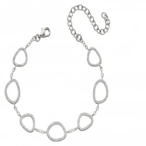 Zirconia Pebble Outline Station Bracelet B5222C Beginnings Jewellery