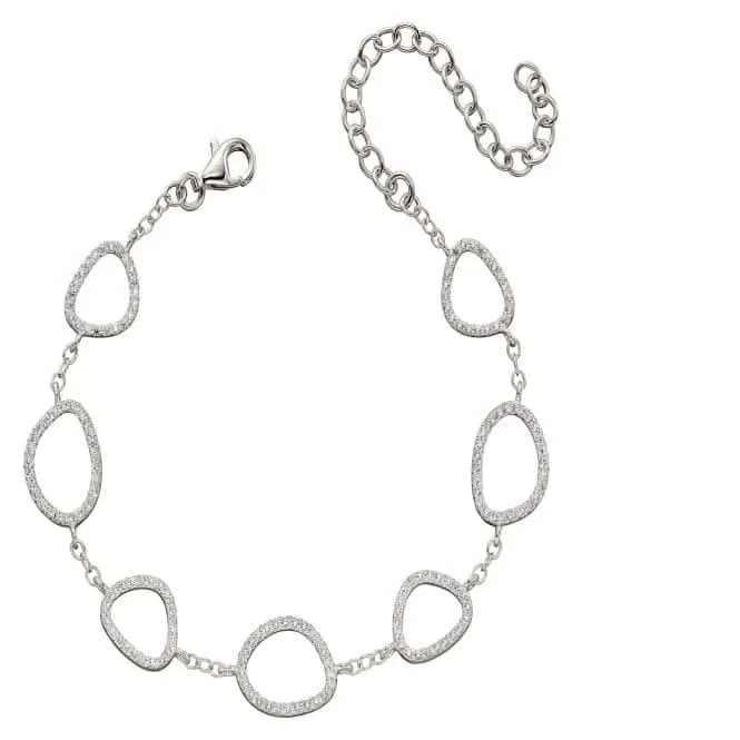 Zirconia Pebble Outline Station Bracelet B5222C Beginnings Jewellery